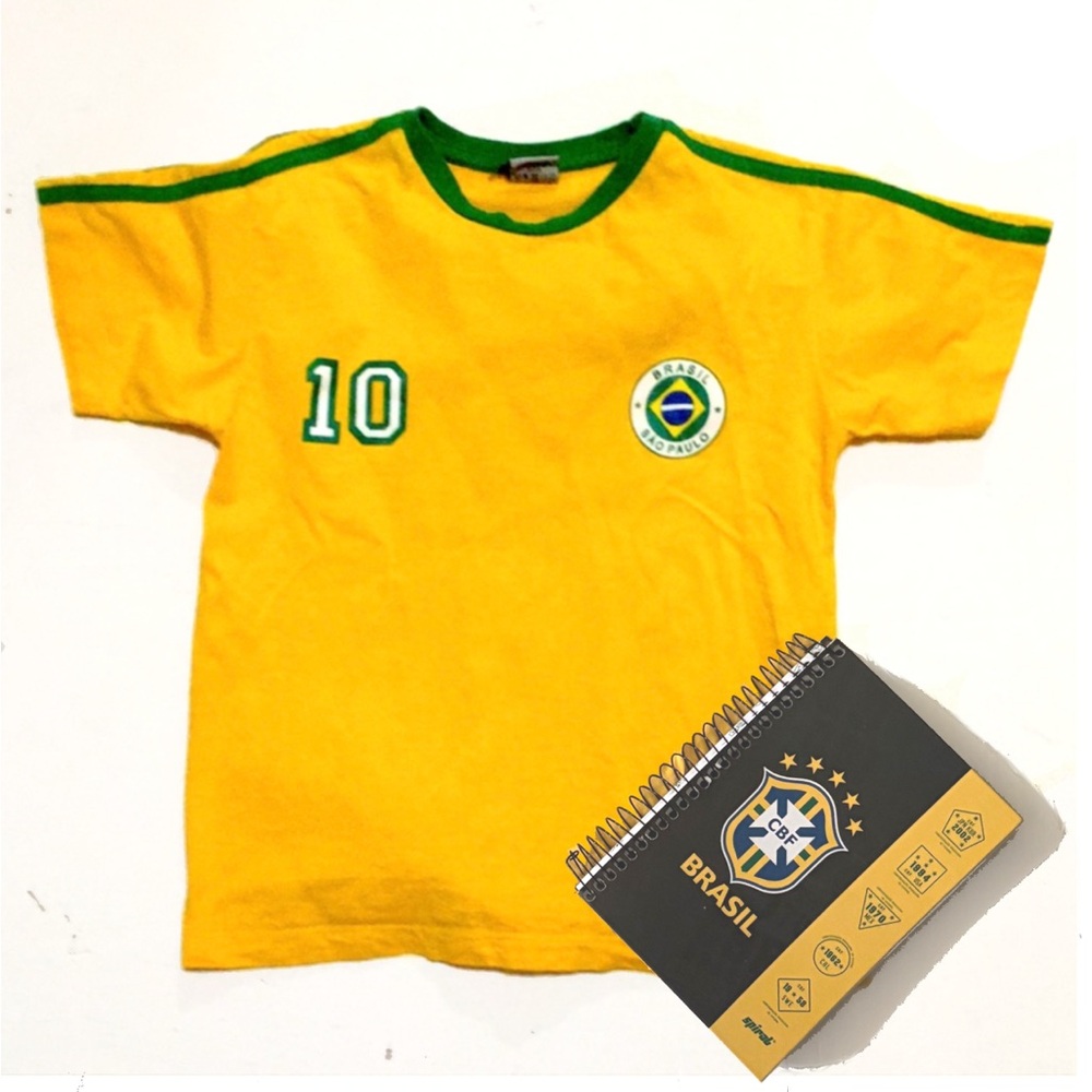 Sz S Brazil Soccer T #10 Football from Brasil + a Journal
